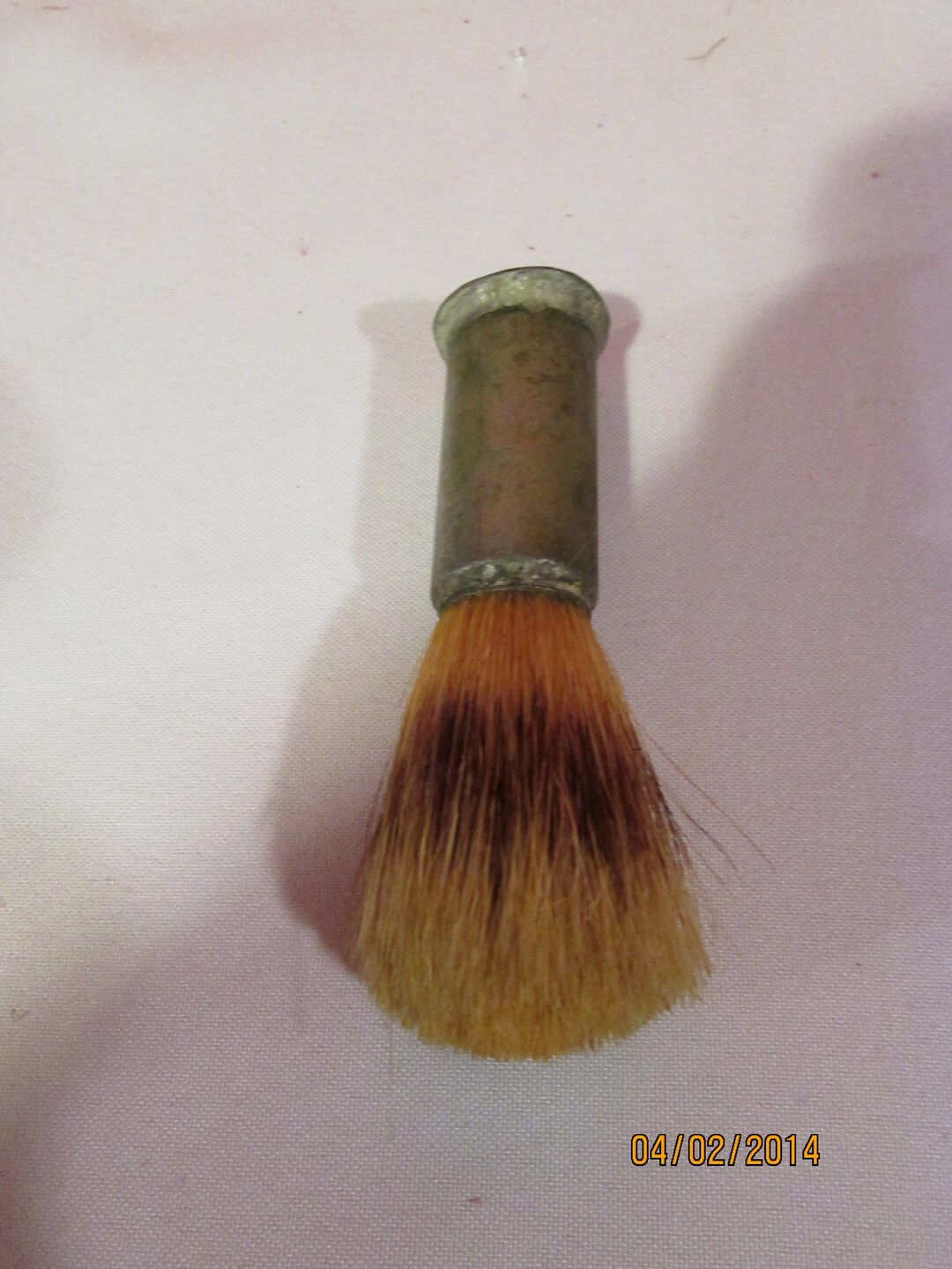 Antique Shaving Cream Brush Hammered Aluminum Handle No Etsy