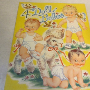 Original Paper Doll Cut Out Book 1943 Whitman 4 Doll Babies