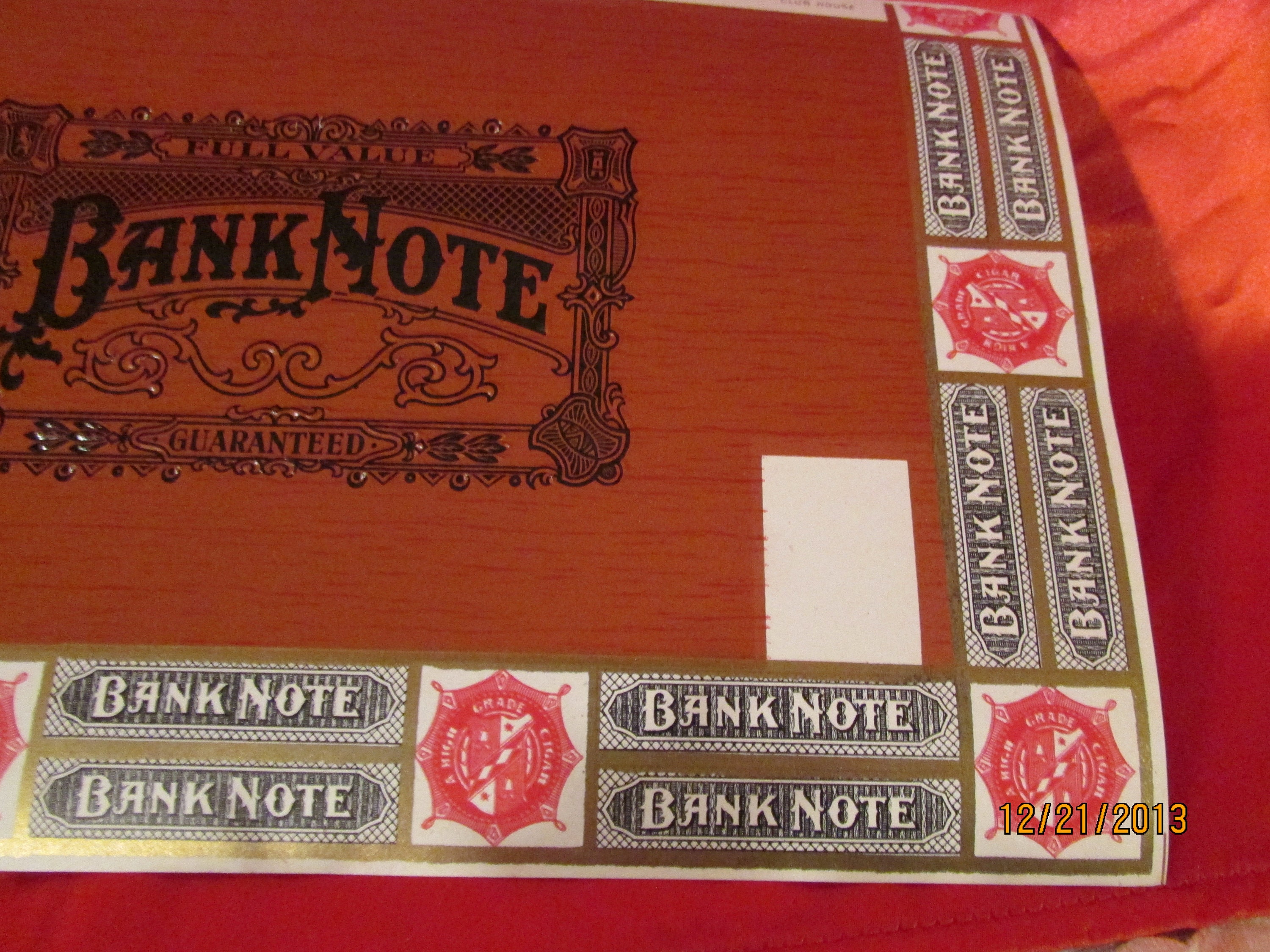 Embossed Bank Note 6 1930's Cigar Box Bank Note Label Embossed Club House A - Etsy