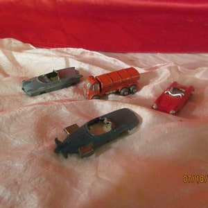 4 Vintage Rare Die cast Cars & Trucks Japan