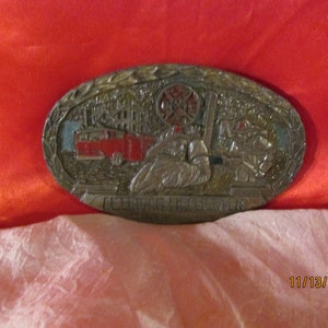 Vintage American Firefighter Belt Buckle Indiana Metal Craft Co 1982