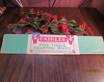 2 Vintage packs of Fairlee Green Tissue Paper For Christmas 15 Sheets Per Pack