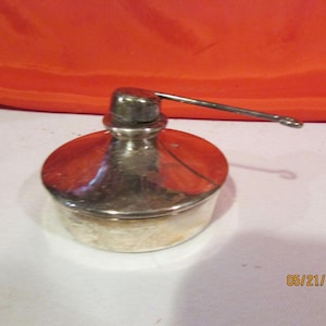 Vintage Silver Plated Oil Lamp With Cover Flip Open Lid