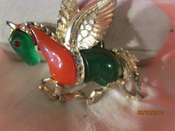 Vintage Hattie Carnegie Pegasus Pin 1950's - image 3