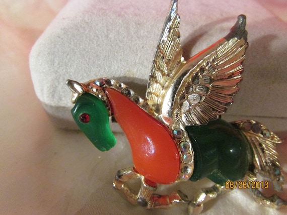 Vintage Hattie Carnegie Pegasus Pin 1950's - image 5