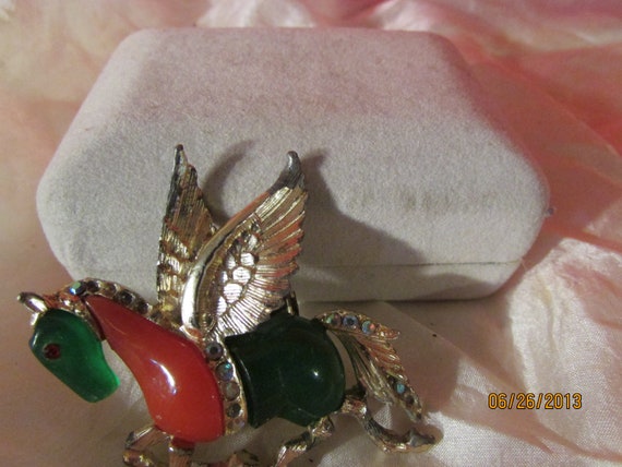 Vintage Hattie Carnegie Pegasus Pin 1950's - image 6