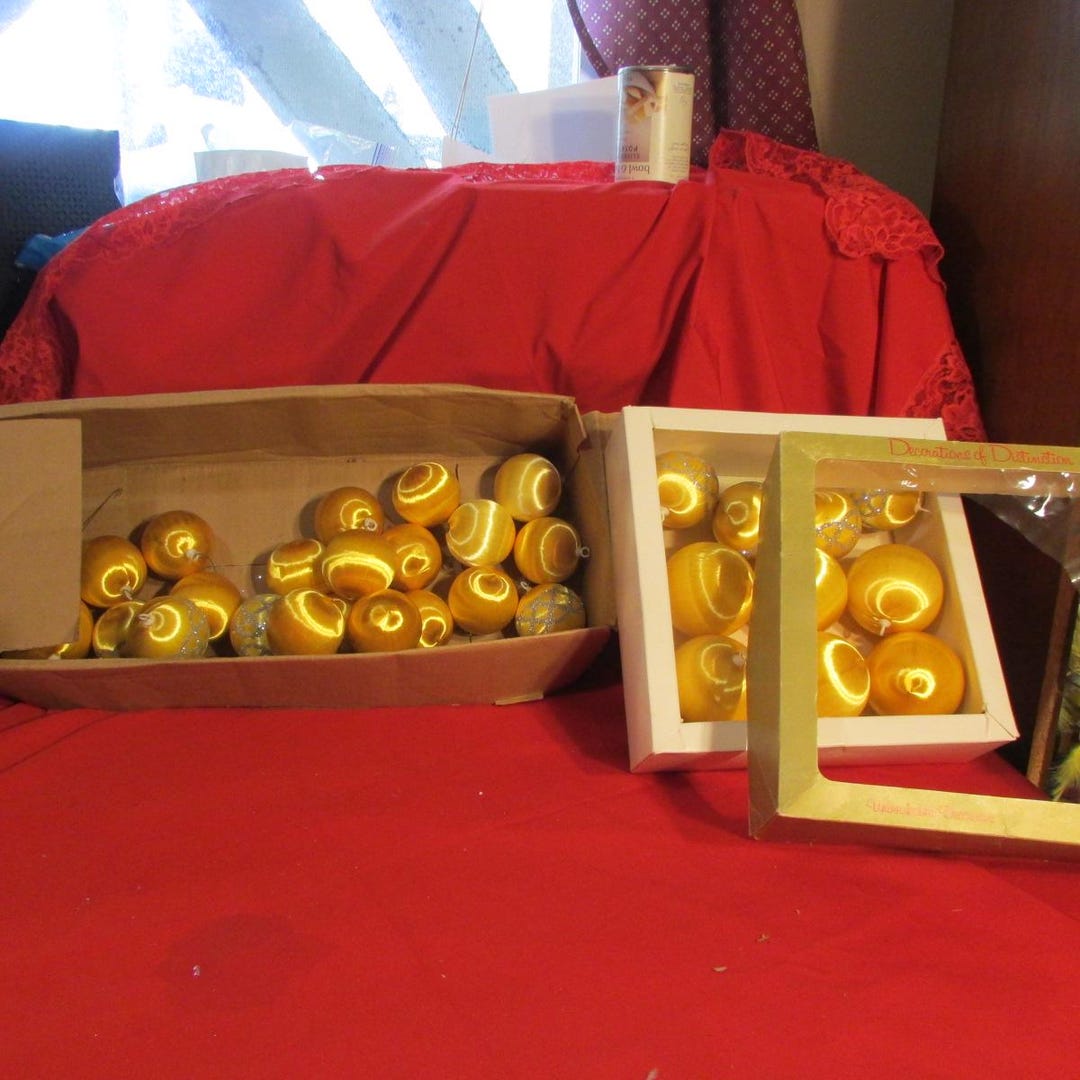 Yellow - Handmade Christmas Ornament Ball Hanging 08