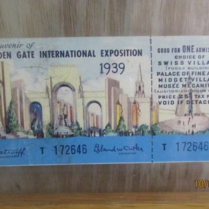Golden Gate International Exposition Eintrittskarte 1939 Ungebraucht