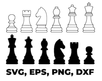 Chess Pieces - svg, png, eps, dxf