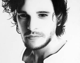 Kit Harrington Original Fine Art Pencil Drawing