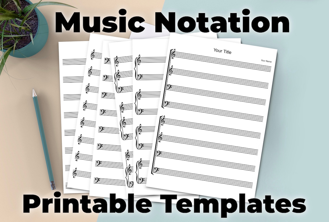 Music Notation Printable Templates - Etsy