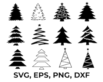 Christmas Trees - svg, eps, png, dxf