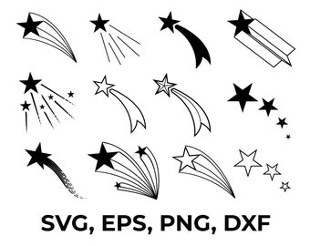 Shooting Stars - svg, eps, png, dxf