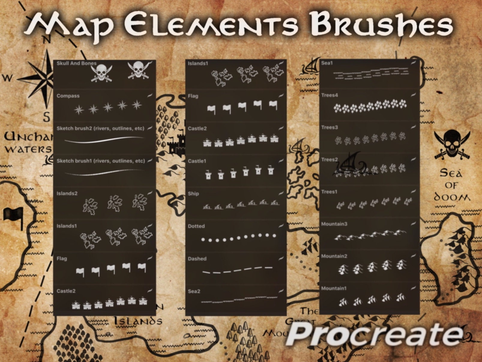 procreate dungeon map brushes free