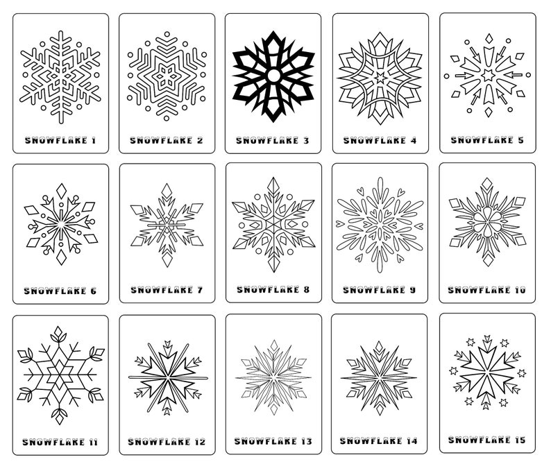 15 Snowflakes Coloring Book image 1