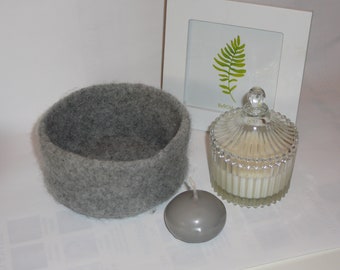 Marl grey felted wool basket