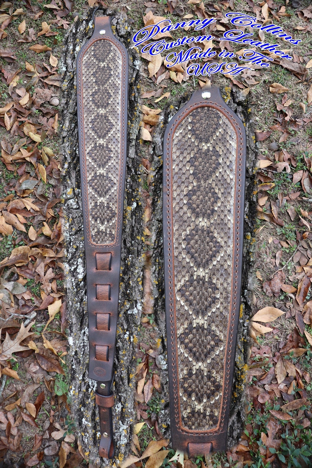 Rattlesnake Rifle Sling, Snake Skin, Buffalo Rattlesnake Rifle Sling