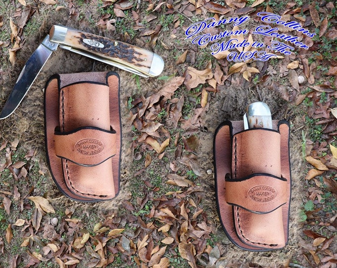 Case Trapper Sheath, Cowboy Knife Sheath, Harness Leather Knife Sheath