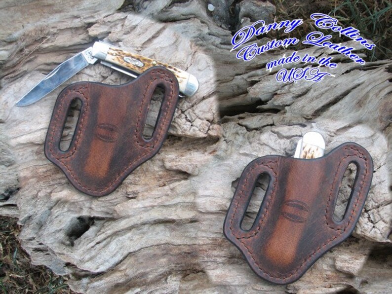 Case Trapper Sheath Buffalo Leather Pancake Knife Sheath Etsy