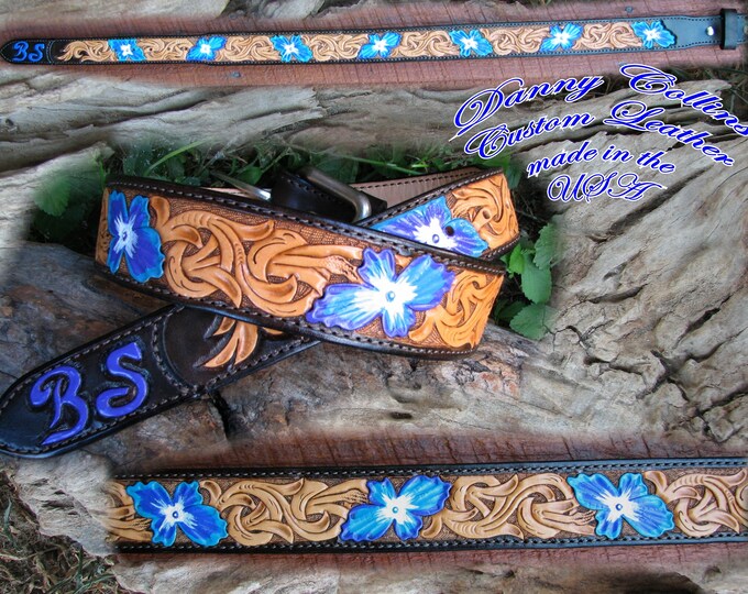Tooled Leather Belts, Western Floral Belts, Hand Tooled Belts Etsy