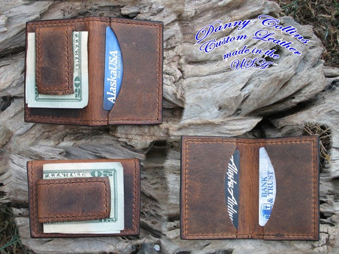 Buffalo Leather Money Clip With Magnetic Clip - Etsy