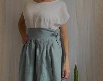 Linen wrap skirt - ladies skirt - women’s linen skirt