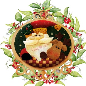 PDF-Muster für Weihnachten / Filz-Weihnachtsdekorationsapplikationen / Schritt-für-Schritt-Videoanleitung - Weihnachtsmann, Rentier, Weihnachtsbäume