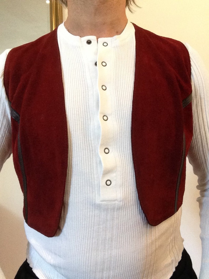 Vintage Suede 60s Hippie BOHO 70s Jackson 5 Unisex Bolero Cropped Waistcoat