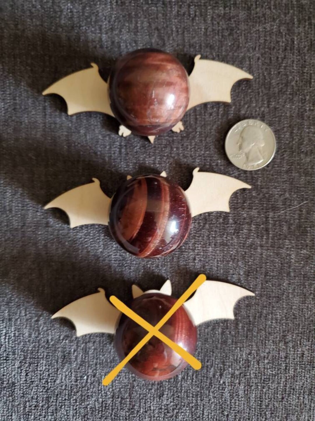 Red Tigerseye Sphere + Bat Sphere Stand - Etsy