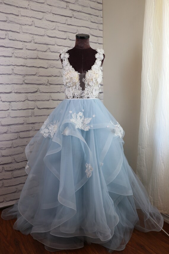 etsy blue wedding dress