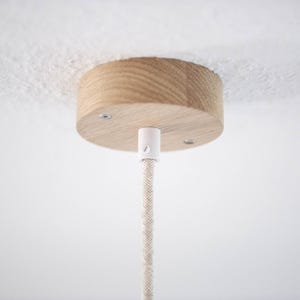 Canopy round oak wood - junction box - hanging lamp