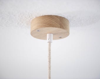 Baldachin rund Eichenholz – Anschlußdose – Hängelampe