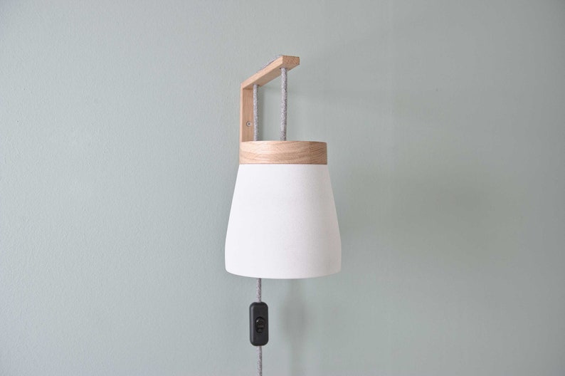 plug in wall sconce wall light grey or white weiß - white