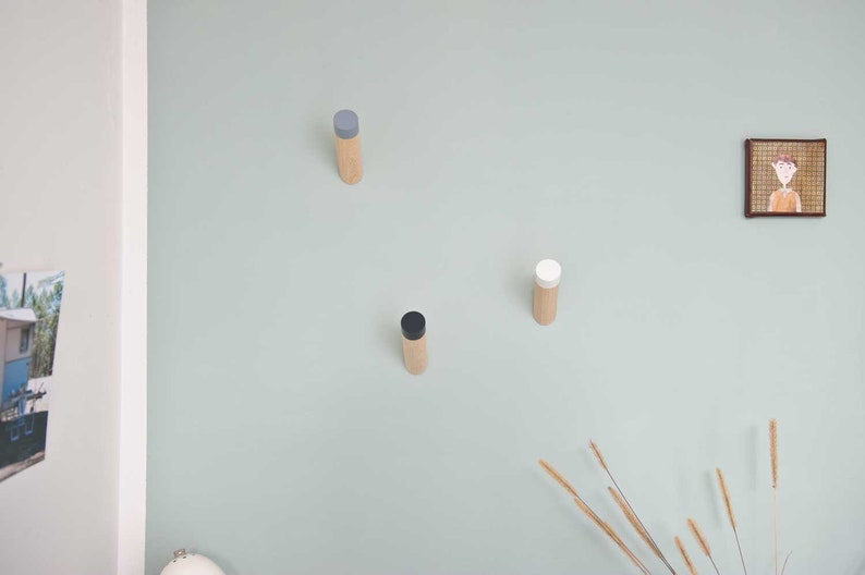 Garderobenhaken Wandhaken minimalistischer Eichenholz Wandhaken im skandinavischem Design Bild 1
