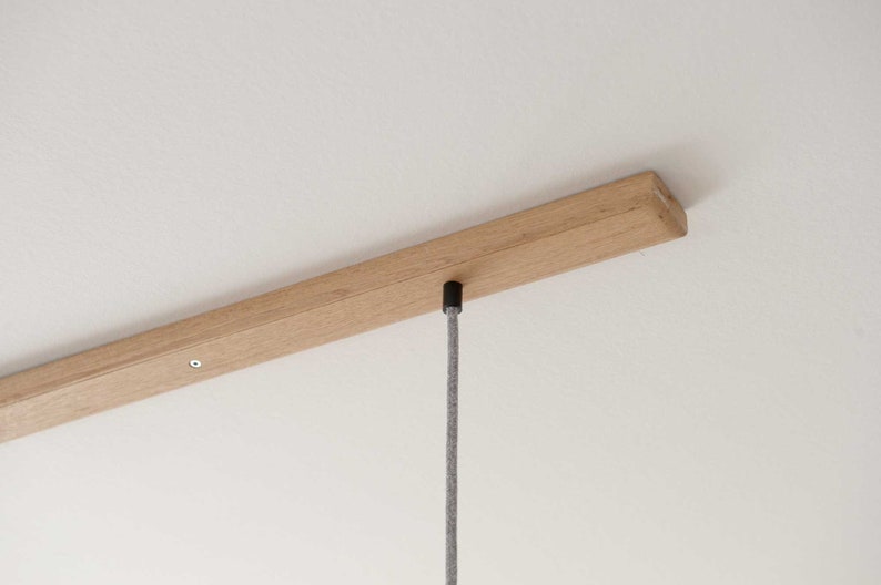 Kap van eikenhout hanglamp ophanging voor eettafel en toonbank verborgen stroomverdeling hanglamp baldakijn afbeelding 6