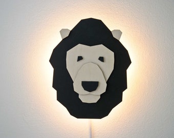 Applique pour enfants lion - avec LED dans l'UE - prise US/UK