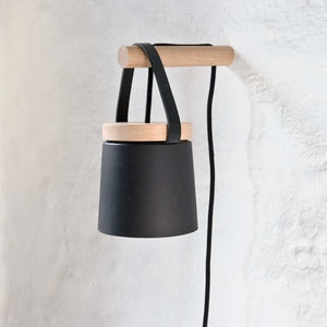 Wall lamp No. 07  Plug in wall sconce Scandinavian design matte black