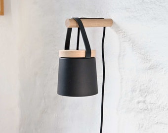 Wall lamp No. 07  Plug in wall sconce Scandinavian design matte black