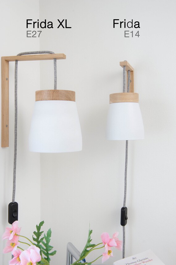 Plug in Wall Sconce Wall Light Grey or White Etsy Australia