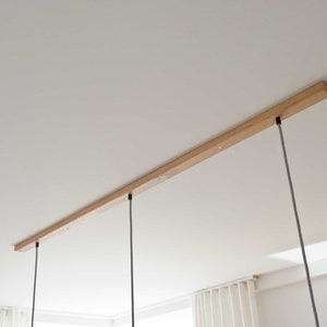 Kap van eikenhout hanglamp ophanging voor eettafel en toonbank verborgen stroomverdeling hanglamp baldakijn afbeelding 3