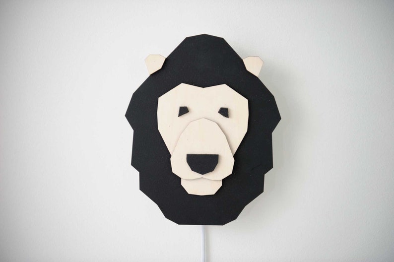 Applique pour enfants lion avec LED dans l'UE prise US/UK image 2