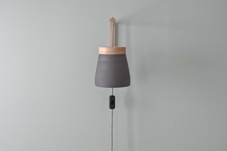 Plug in Wall Sconce Wall Light Grey or White Etsy UK