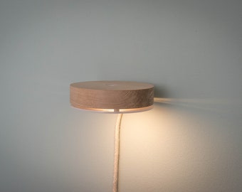 Wall lamp with cable - oak wood - minimalist - easy installation - LED 470 lm - 360 degrees usable