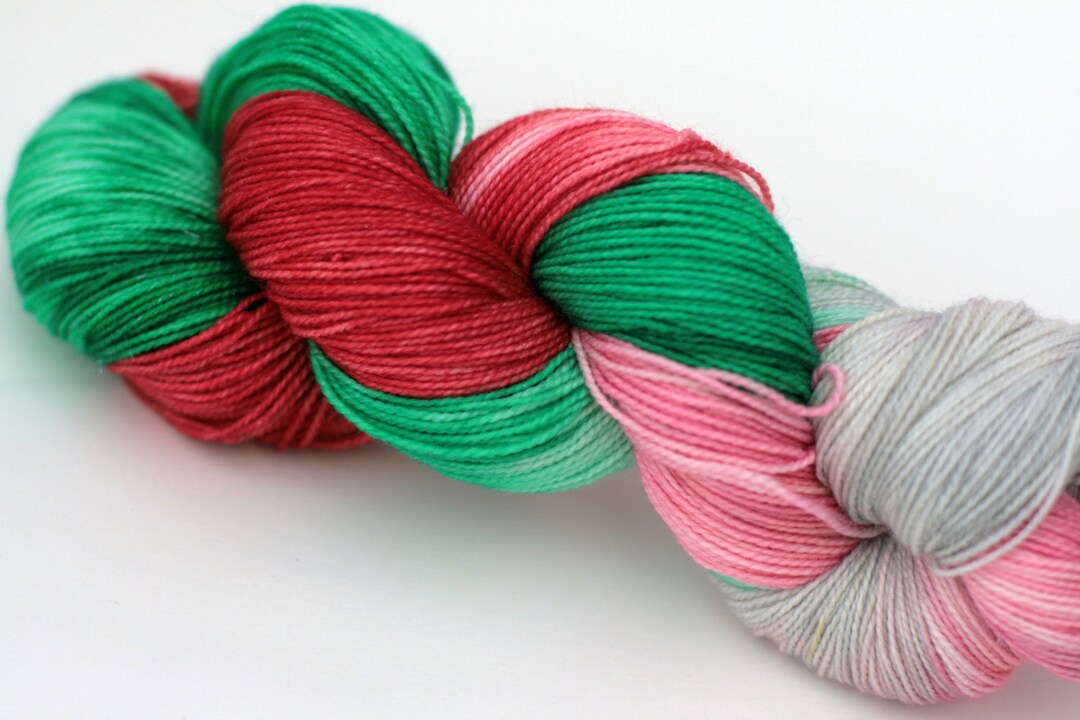 Christmas Sock Yarn Hand Dyed Superwash Sock Yarn Hand Dyed Etsy