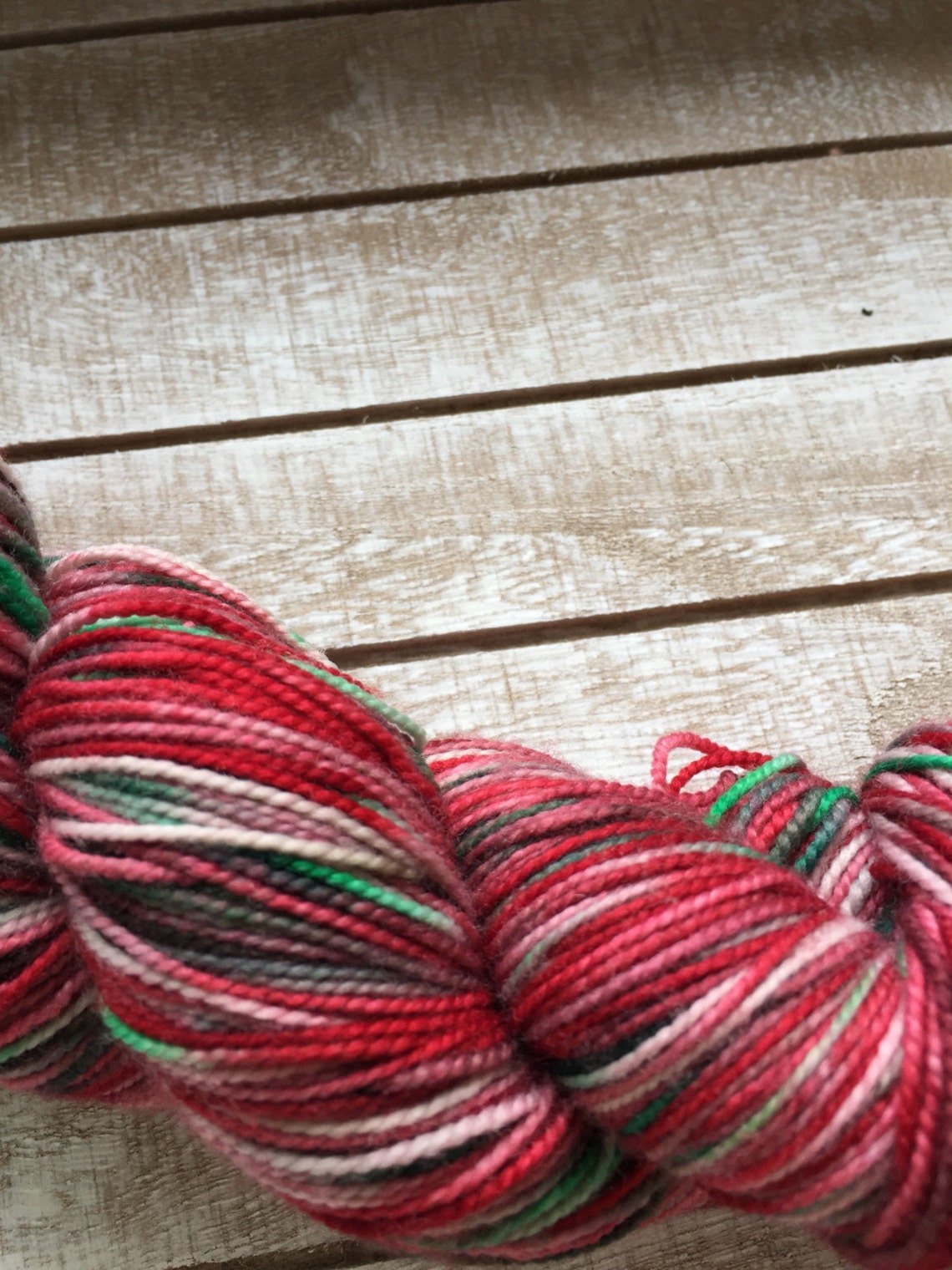 Christmas Sock Yarn Variegated in Red and Green With Etsy