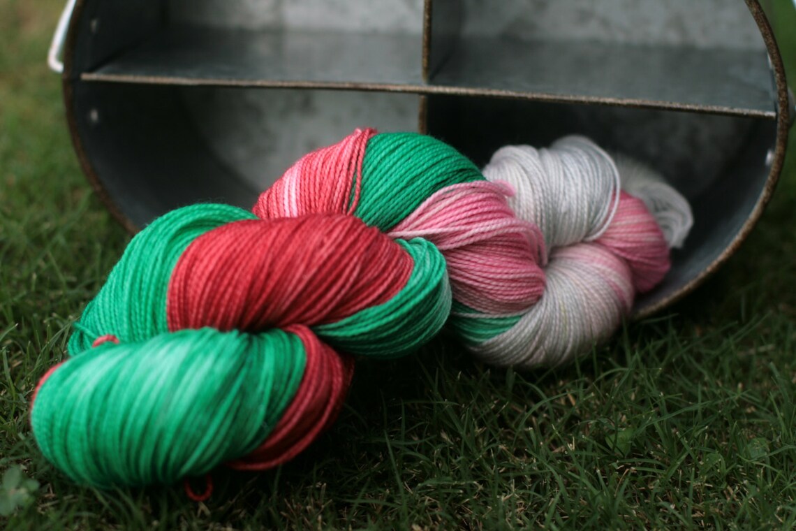 Christmas Sock Yarn Hand Dyed Superwash Sock Yarn Hand Dyed Etsy