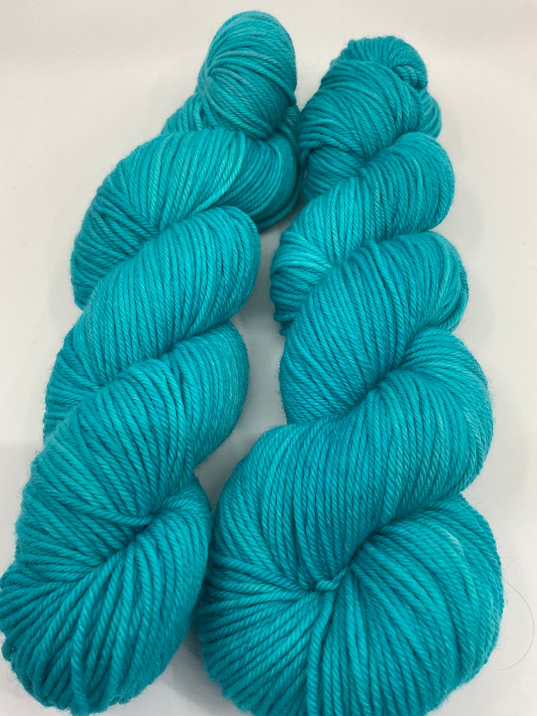 Handdyed Beautiful Bright Blue Worsted Weight Yarn in a Superwash