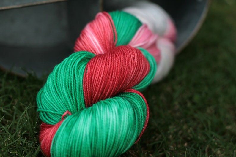 Christmas sock yarn hand dyed Superwash sock yarn hand dyed Etsy