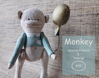 Monkey PDF Pattern and Detailed Tutorial -  Instant Digital Download