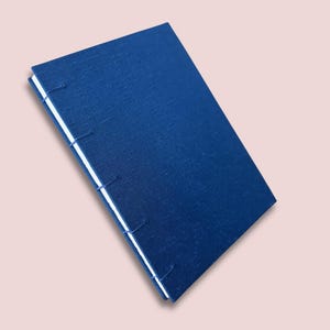 A5 Journal / Notebook, Japanese Silk Clothbound Sketchbook | Decorative Binding, Marbled End Papers, Plain Pages